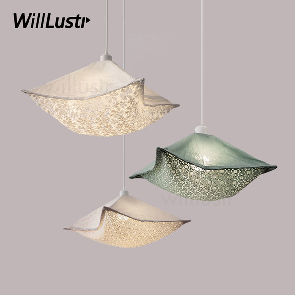 modern floral fabric pendant lamp nordic home bedroom hotel dinning room restaurant loft bar cafe Indie Pop cloth pendant light