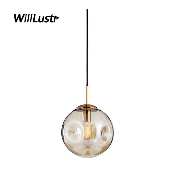 Nordic Glass Pendant Lamp Smoke Cognac Suspension Lighting Hotel Restaurant Bar Cafe Bakery Shop Bedroom Light Luxury Chandelier