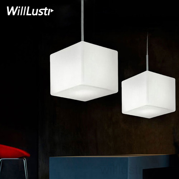 Willlustr Itre Cubi Pendant Lamp Suspension Light Italy Ufficio Stile lighting white cubic frosted glass dinning room restaurant hotel cafe