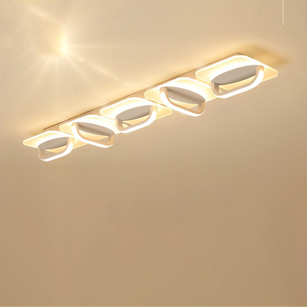 Modern led ceiling light Office living room bedroom aisle strip ceiling lamps creative shape Indoor Lighting RC Dimmable Pendant Lamps