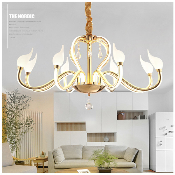 FULOC Modern LED chandelier nordicil living room pendant lamp bedroom fixtures staircase lighting illuminator for room