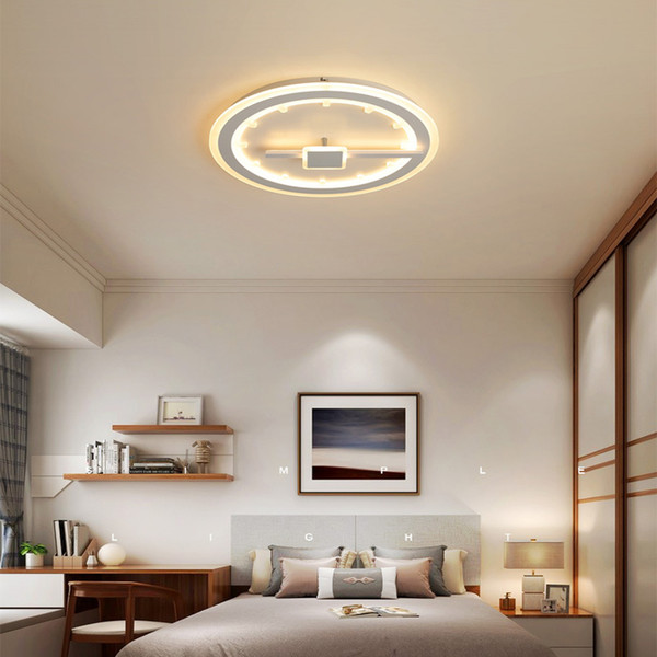 LED ceiling light Acrylic creative hour hand disc ceiling lamp Bedroom living room simple Indoor Lighting RC Dimmable Pendant Lamps