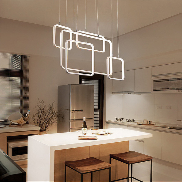 LED ceiling light geometric square simple ceiling lamp Nordic led restaurant bedroom living room Indoor Lighting RC Dimmable Pendant Lamps