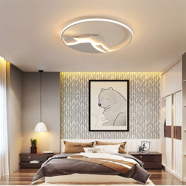 Led ceiling light acrylic creative ultra-thin ceiling lamp Nordic modern minimalist bedroom living room RC Dimmable Pendant Lamps AC 85-265v