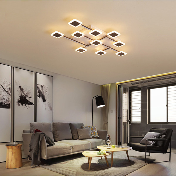 Ceiling light creative square acrylic led ceiling lamp Shaped bedroom living room simple post modern Nordic RC Dimmable led pendant light