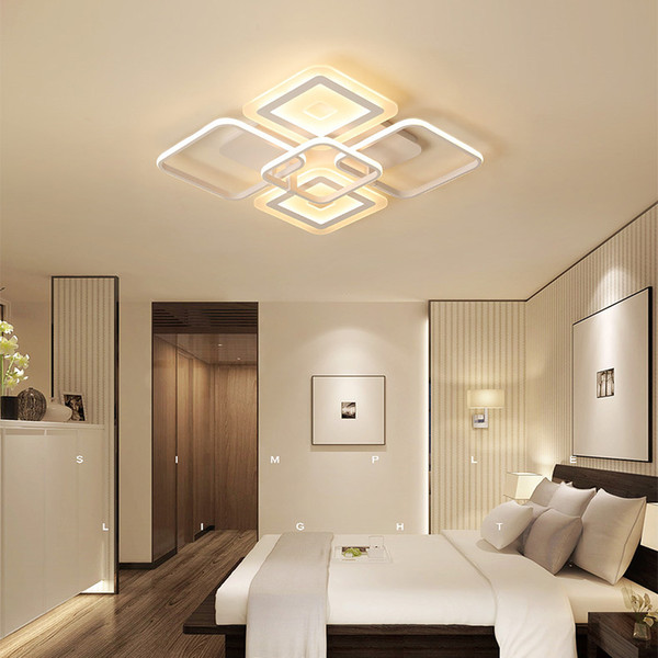 Led ceiling light bedroom living room geometric creative home Nordic ceiling lamp ultra-thin Indoor Lighting RC Dimmable Pendant Lamps