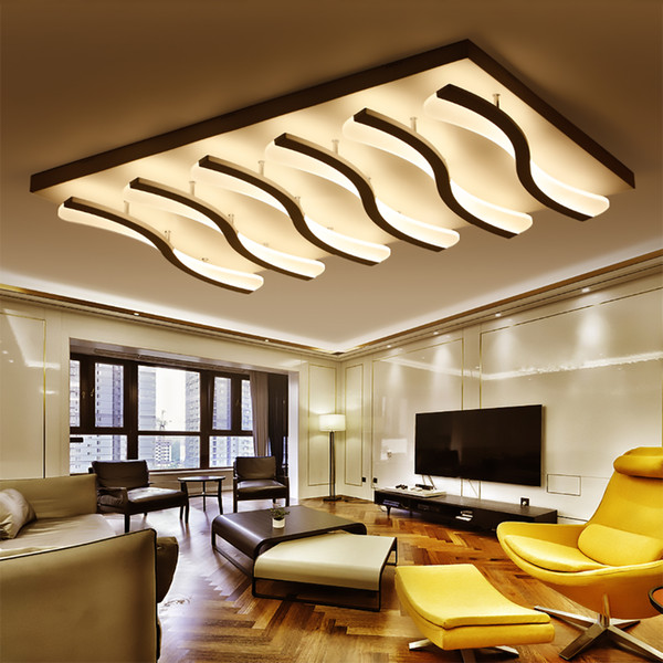 FULOC Aluminum Modern Led ceiling lights for living room bedroom AC85-265V White/Black Ceiling Lamp Fixtures