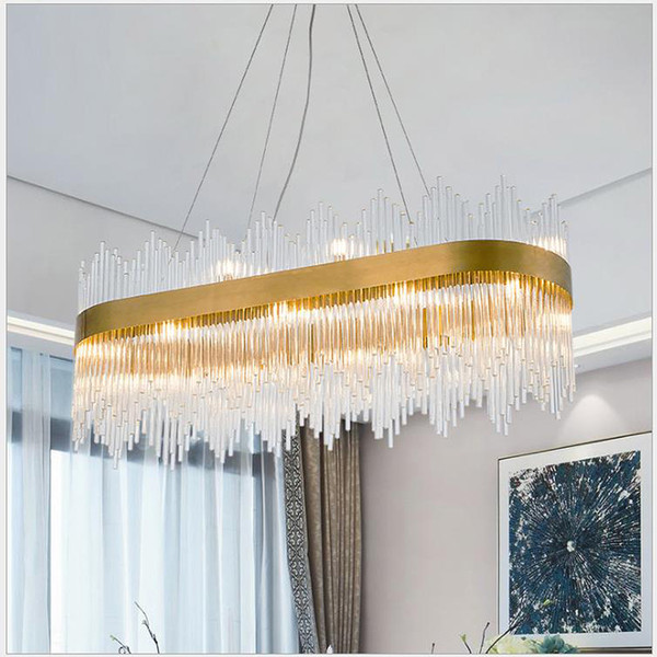 Postmodern light luxury crystal chandelier simple style round living room lamp Nordic lighting atmosphere restaurant master bedroom lamp