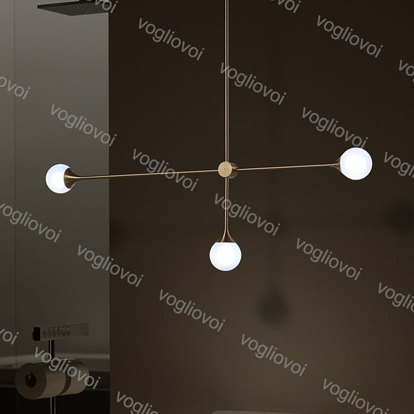 Modern Pendant Lamps Glass Ball G4 3Heads Gold Hardware For Living Room Bedroom Minimalist Restaurant Pendant Light Nordic Clothing DHL