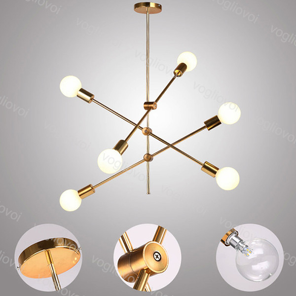 Modern Pendant Lamps E27 110V 220V Art Decor Gold Metal Hanglamp for Living Room Dinning Room luminaire Light Fixtures DHL