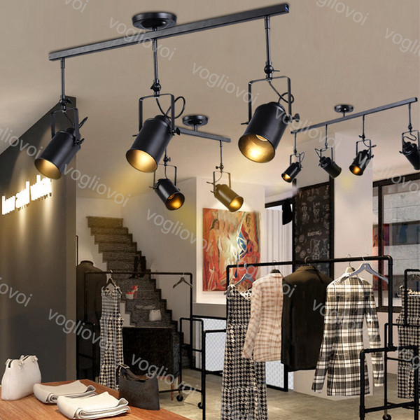 Modern Pendant Lamps E27 Vintage Loft Ceiling Creative Track Lamp For Cloth Shop Coffee Bar Light Clothing TV Bar Backdrop DHL