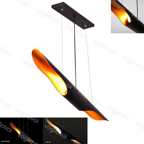 Modern Pendant Lamps Tubular Nordic Retro Black Aluminum 110V/220V E27 For Living Room Bar shop Restaurant Decorative hanging lamp DHL