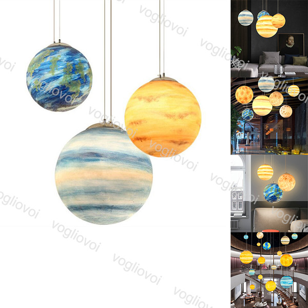 Pendant Lamps Nordic Creative Universe Planet Acrylic Pendant Light Moon Sun Earth Mars Uranus Mercury Jupiter Saturn Planet Lamps DHL