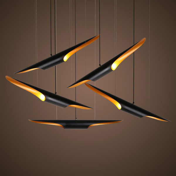 Delightfull Coltrane modern loft LED hanging lamp light fixture gold black wing aluminum tube hanging pendant lamp light