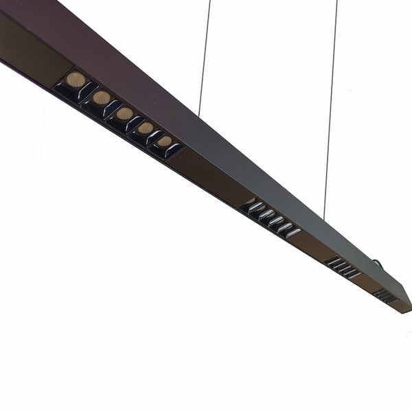 Black 40W 4ft Suspended LED Linear Light, Suspension Lighting Fixture, Anti-Glare Lens, 0-10V Dimmable, TUV Driver