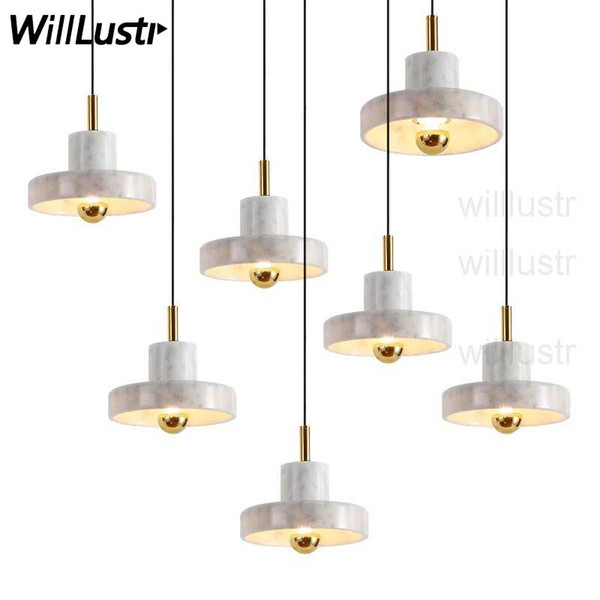 Nordic natural marble pendant lamp North Europe modern minimalist design home dinning room bedside light hotel luxury suspension lighting