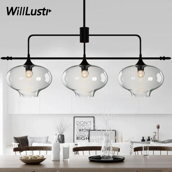 willlustr modern glass pendant light suspension lamp mouth blown clear glass lighting hanging lights dinning room restaurant