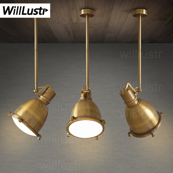 willlustr vintage maritime dock pendant light suspension lamp Antique Brass metal lighting hanging lamp dinning room restaurant benson lamp