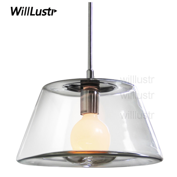 Willlustr clear glass shade crystal hanging lighting volcano pendant lamp rest room restaurant loft Bar hotel suspension Light