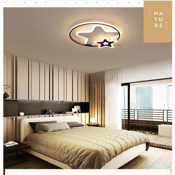 Led ceiling lamp Acrylic five-pointed star bedroom living room ceiling lamp Nordic post-modern coffee RC Dimmable led pendant light