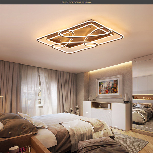 Ceiling light creative box modern Nordic led ceiling lamp Bedroom living room study villa creative RC Dimmable led pendant light AC 85-265V