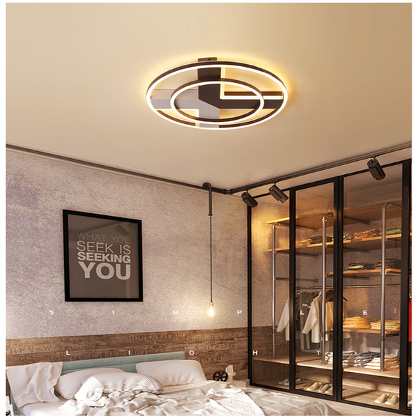 Round led ceiling lamp Bedroom led light fixture ceiling simple modern Nordic hotel room RC Dimmable led pendant lights