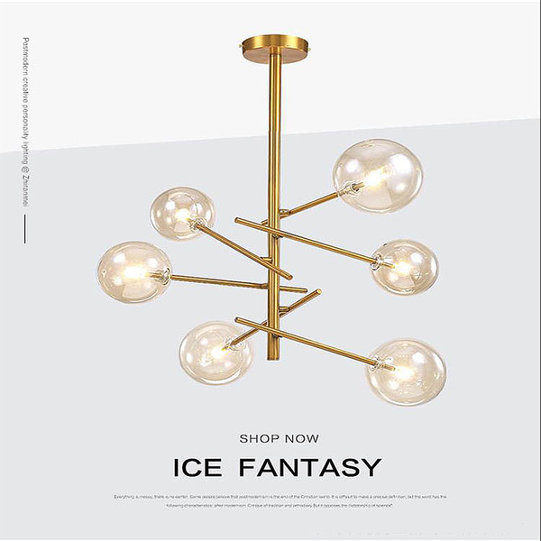 Modern hanging lamp light LED dinning bed room bedroom foyer round glass ball black gold nordic simple modern pendant light lamp