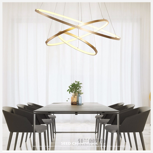 Fashional Dinning Room Modern Chandeliers Circle Rings Led Chandelier Light For Indoor Lighting AC 85-260V