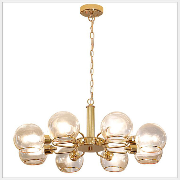 Modern minimalist golden chain bubble light creative model room living room bedroom glass molecular chandelier