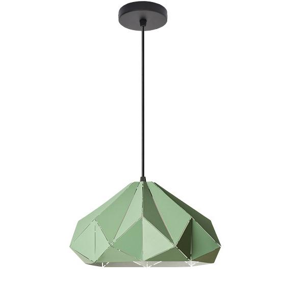 Modern simple macaron pendant lights colorful hanging light metal diamond shape single head droplight for kids room restaurant pendant lamps