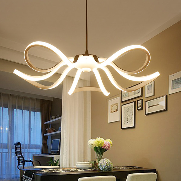 Chandelier living room lamp simple postmodern LED dining room lamp Nordic creative petal bedroom lamp household pendant ceiling light