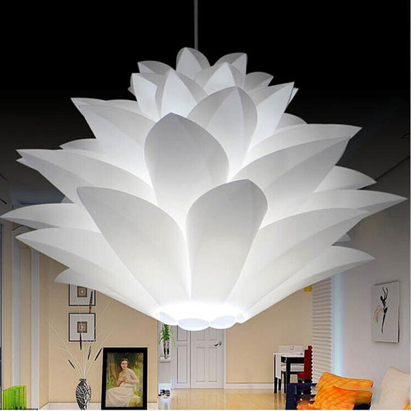 Lowest price on sale DIY Modern pinecone Pendant light creative lily lotus novel led e27 35/45/55cm iq puzzle lamp white