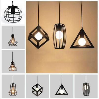 Retro Pendant Lamp Edison Light E27 Holder Iron Creative Living Room Restaurant Bar Attic Bookstore Cage Industrial Lamp