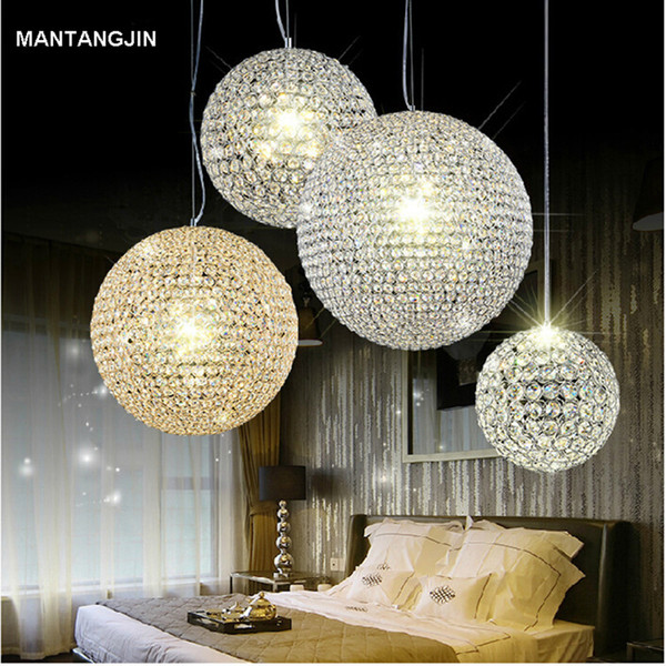 Crystal chandelier pendant light Lamp chandelier modern k9 Crystal Ball Fixture Lighting LED droplight for bar restuarant dining room