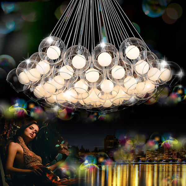 Modern art glass chandelier led pendant light for living room bar AC85-265V G4 Bulb hanging glass pendant lamp fixtures