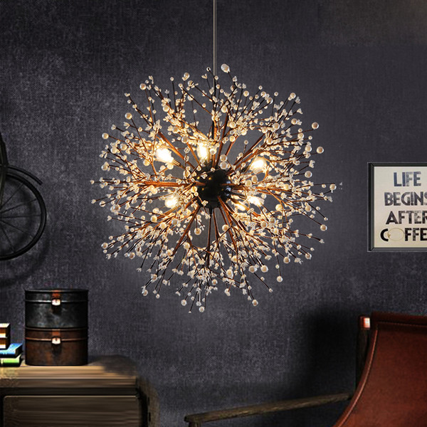 vintage lights retro loft spark fireworks Acrylic LED Pendant Light Dining /Living Room Kitchen Light Hanging Lamps