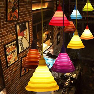 Modern chandelier Pendant Lights Fashion Simple Colorful Silicone Lamps DIY Design Changeable lampshade Twelve colors E27 Holder