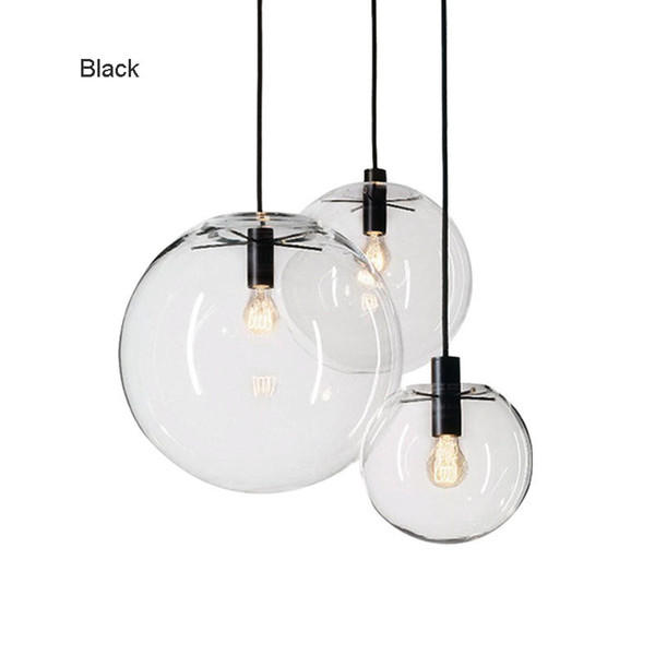 Rope Pendant Lights Globe Chrome Glass Ball Hanglamp Lustre Suspension Kitchen Lights Fixture Home Hanging led Lights E27