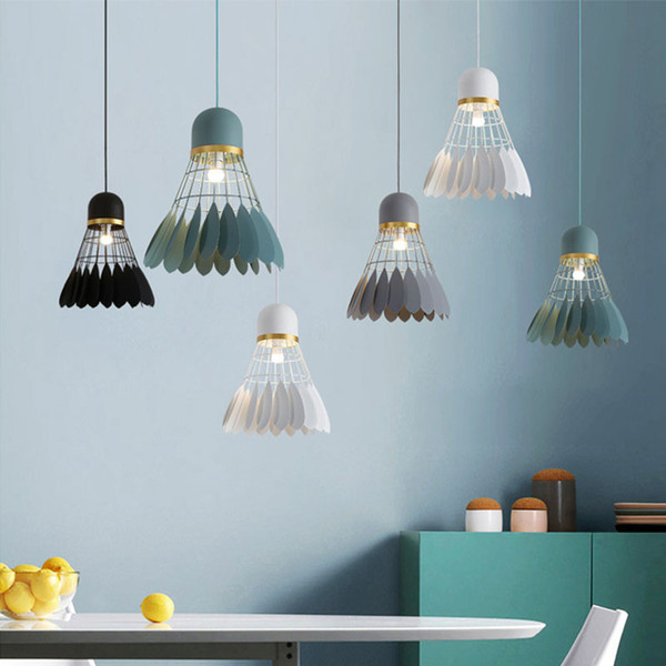 Badminton chandelier Modern Minimalist E27 pendant light Dining Room Lamp Creative Personality Bar Study Bedroom lamp (Including bulbs)