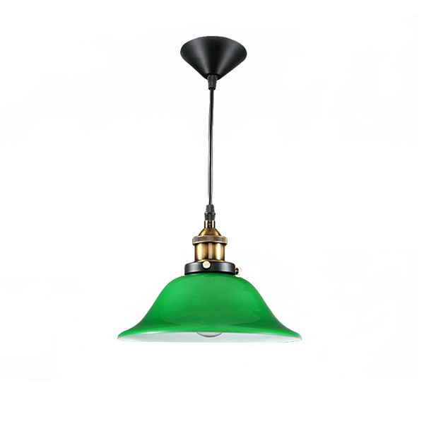 Nordic Vintage Pendant Lights USA Bar Cafe Retro Emerald Glass Hanging Lamps Minimalist Restaurant Droplight Fixture E27 Suspension Lighting