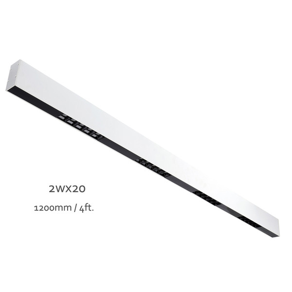 White Painted Finish 40W Anti-Glare Linear LED Bar Pendant Dining Room Lamp Ceiling Light Surface Mounted 120cm