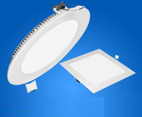 Dimmable 6w/9W/12W/15W/18W/21W CREE LED Panel lights Recessed lamp Round/Square Led downlights for indoor ceiling lights 85-265V+Led Driver