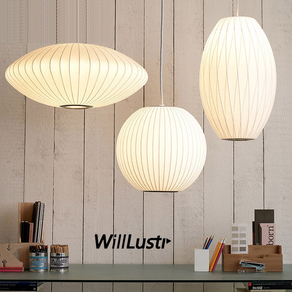 Japan Style Silk Pendant Lamp Modern Simplistic Suspension Lighting Living Room Bedroom Hotel Hall Cafe Hanging Light 8 Patterns