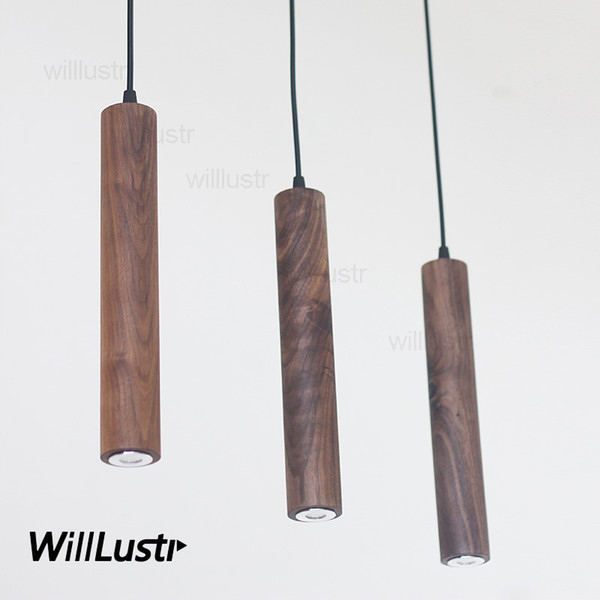 modern wood pendant lamp restaurant hotel loft shop office couture dinning room natural walnut beech minimalist suspension light fixture