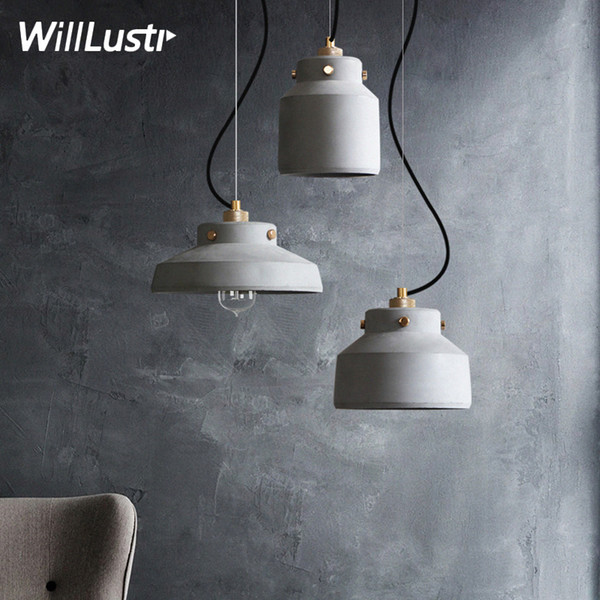 handmade concrete pendant lamp cement suspension light industrial loft home bedroom hotel dinning room restaurant hanging light