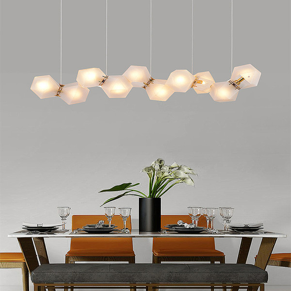 Post Modern Wells Frosted Glass DNA Pendant Light Lustre Led Pendant Lamp Luxury Living Room Hanging Light Fixtures