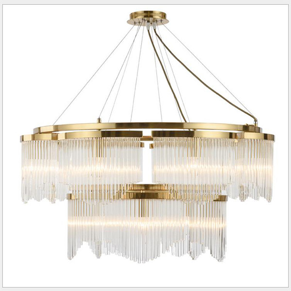 Chandelier creative living room bedroom study lighting factory direct postmodern chandelier light luxury crystal gold wrought iron chandelie