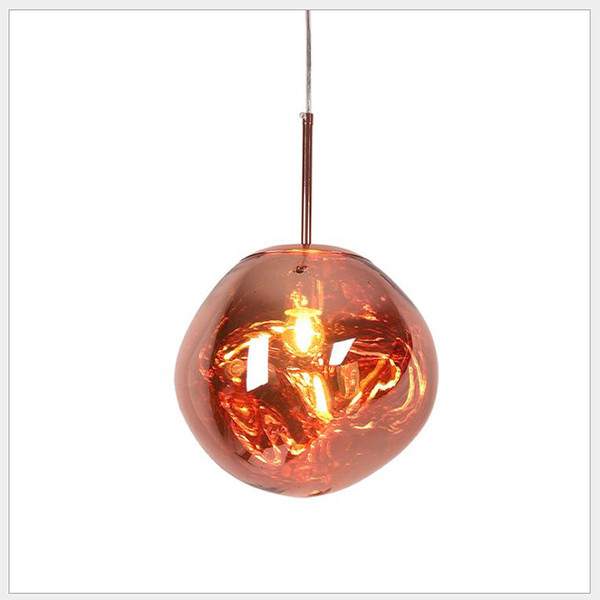 Modern chandelier ball E27 bulb Red/sliver/gold Plated Glass Shade pendant lamp for Dining room kitchen loft decor