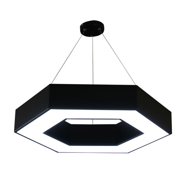 Modern Hexagonal art geometry LED Pendant Light Black Aluminum LED Pendant lamp for Office home shopping mall shop