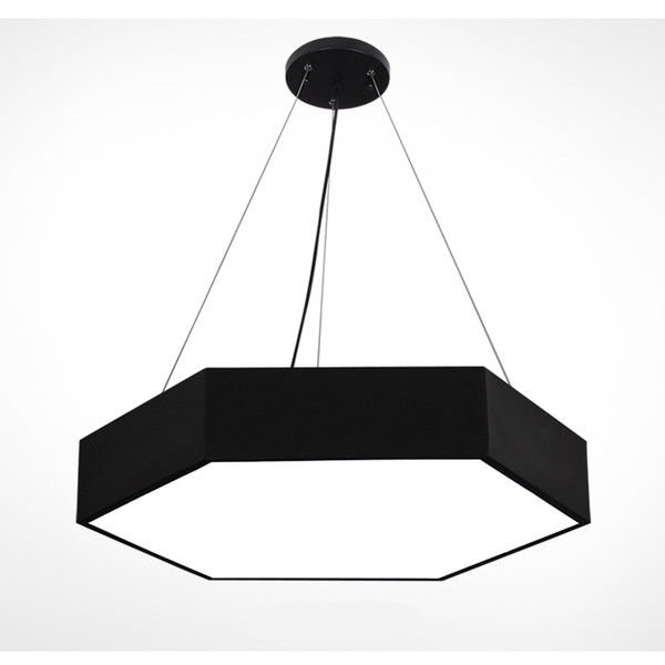 Hexagon led pendant lamps Black White Ceiling Hanging Lamp For living room restaurant Home lighting AC 85-265 Volts